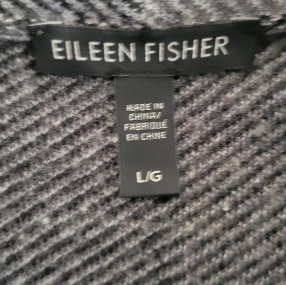 Eileen Fisher Merino Jacquard Jacket Coat Size Large - Picture 3 of 4